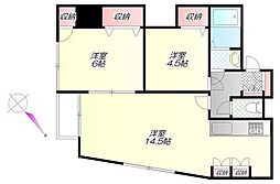 フォレストコート木場 2LDKの間取図画像
