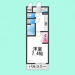 ソルシエール 1Kの間取図画像