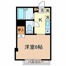 ボナール 1Kの間取図画像