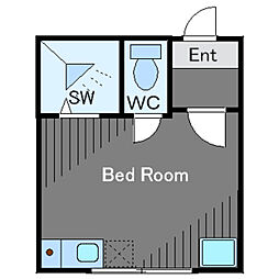 TM二子 2階ワンルームの間取り
