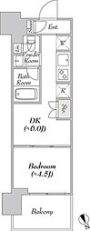 ウエリスアーバン水天宮前 1DKの間取図画像