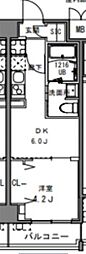 S-RESIDENCE目黒大岡山 1DKの間取図画像
