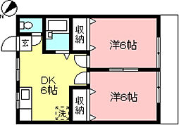 ニート・ハウス 2DKの間取図画像