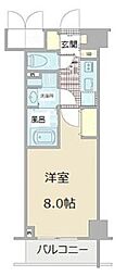 コンシェリア東京 BAYSIDE COURT 2階1Kの間取り