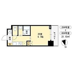 MAXIV大阪堺 1Kの間取図画像