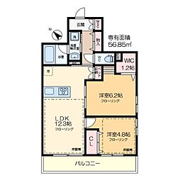 エトワールヴァリ プリミエ 4階2LDKの間取り
