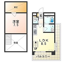 グレース長居 1LDKの間取図画像
