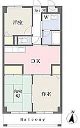 ファインコーポ松原 1階3DKの間取り