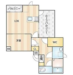 リベルテ・スカイツリー・イースト 1LDKの間取図画像