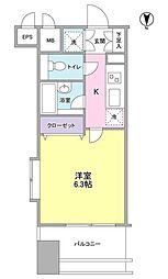 プロスペクトグラーサ広尾 1Kの間取図画像