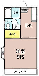 チェリーコーポ 1DKの間取図画像