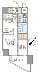 アジールコート町屋 1DKの間取図画像
