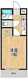 ヴィーノPART1 1Kの間取図画像