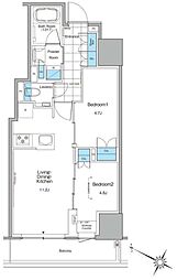 ルフォンプログレ北新宿 2LDKの間取図画像