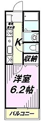 ティルタ南住吉 1Kの間取図画像