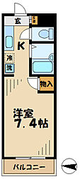 グリーンハイム広瀬 1Kの間取図画像
