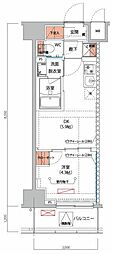 ハーモニーレジデンス新宿早稲田ザ・ガーデン 1DKの間取図画像