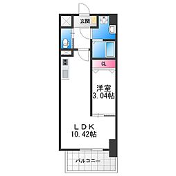 リアライズ宿院 1LDKの間取図画像