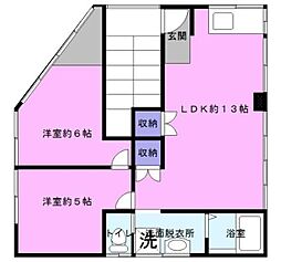 大義ビル 2LDKの間取図画像