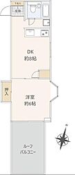 ウィンド聖蹟桜ヶ丘 1DKの間取図画像