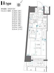 ZOOM横浜関内 1Kの間取図画像