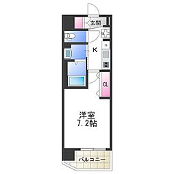 Luxe我孫子2 1Kの間取図画像