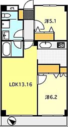 リベラルシティーハイツ 2LDKの間取図画像
