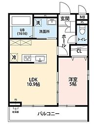リコルテK 1LDKの間取図画像