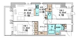 コートデルツゥール昭島 2LDKの間取図画像