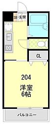プレジール 1Kの間取図画像