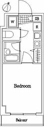 菱和パレス千歳烏山 1Kの間取図画像
