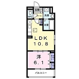 ハレプア 1LDKの間取図画像