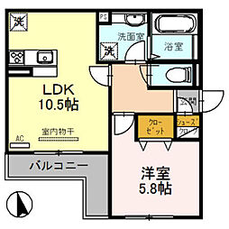 Osaka Metro今里筋線 鴫野駅 徒歩3分の賃貸アパート 2階1LDKの間取り