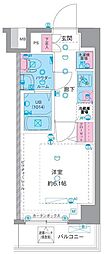 エストゥルース横浜吉野町II 1Kの間取図画像