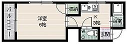 ビラプリンセスジギョウ-b 1Kの間取図画像