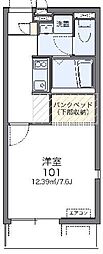 レオネクストメルベーユ稲毛台 1Kの間取図画像