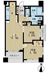 プロスペクト森下 2LDKの間取図画像