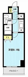 ヒューマンハイム本羽田 1Kの間取図画像