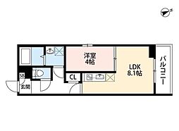 メゾン・アルテミス尼崎 1LDKの間取図画像