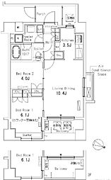 ParkAxis三宿 2LDKの間取図画像