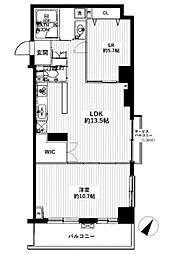ルピナス赤坂乃木坂 1SLDKの間取図画像