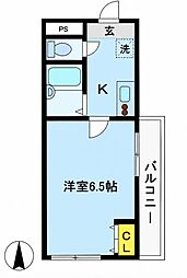 リヴィエール 1Kの間取図画像