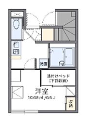 レオパレスパピーズスプリング 1Kの間取図画像