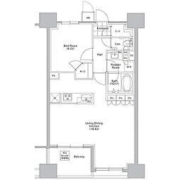コンフォリア渋谷ウエスト 1LDKの間取図画像
