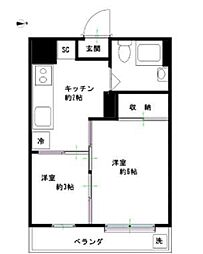 ニュー荻窪マンション 2Kの間取図画像