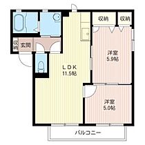 メゾンボンヌシャンヌＡ 00201 ｜ 栃木県真岡市さくら３丁目6-6（賃貸アパート2LDK・2階・50.00㎡） その2