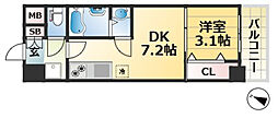 アドバンス神戸レイソレ 1DKの間取図画像