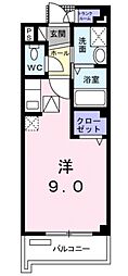 メゾンクレール ワンルームの間取図画像