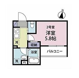 大和市中央林間1丁目アパート 1Kの間取図画像