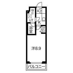 スプレスター平和台 1Kの間取図画像